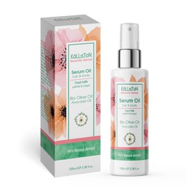 Kalliston, Serenity Hair and Body Serum Oil, Organic olive oil and avocado oil, Captivating fragrances of citrus, jasmine, carnation, and vanilla notes, Spray Bottle, 100 ml (3.38 oz), Clear