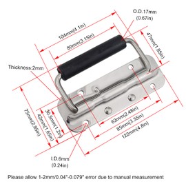 NRC&XRC 2Pcs 304 Stainless Steel Spring Handle Prop Box Tool Aluminum Box Handle Activity Handle Folding Industrial Handle(Size :122mm)