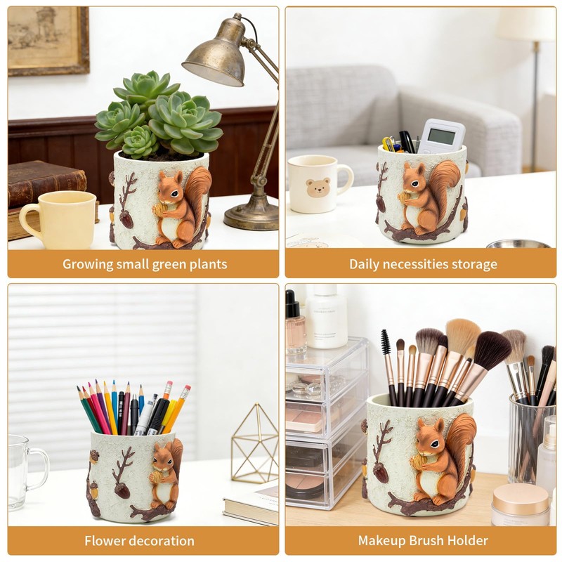 Unique Squirrel Plant Pots Cute Succulent Pots with Drainage Hole