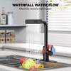 AVSIILE Matte Black Waterfall Kitchen Faucets with Pull Down Sprayer,