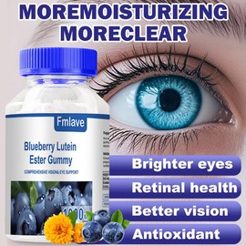 Fmlave 1000mg Lutein Eye Vitamins Gummies for Kids and Adults with Blueberry Lutein for Eye Health Support - Specification: 3 Bottle-90 Day Supple