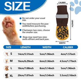 4PCS Anti Slip Dog Socks with Grippers，Dogs Paw Protectors Adjustable Dog Shoes for Senior Dogs on Hardwood Floors Indoor Outdoor Walking (Yellow, L)