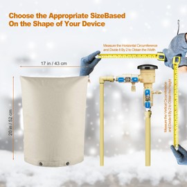 Backflow Preventer Cover Insulated Pouch (5°F),The Original Pipe Insulation Cover, Pressure Vacuum Breaker Cover,Winter Outdoor Sprinkler Cover，Thicken 5 Layers of Material(17" W x 20" H)