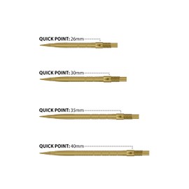 Harrows Micro Grip Quick Points – Precision CNC-Milled Dart Points with Enhanced Finger Grip & No-Break Design – Fast Swap Quick Point System (30mm, Gold)