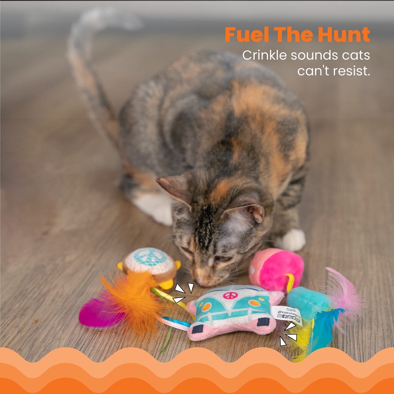 Catstages Festival-Themed Interactive Plush Catnip Cat Toys - 3 Pack