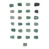 25pcs Rune Stones Set Hand Carved Polished Green Aventurine Portable