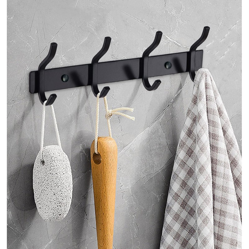 MEIJO Stainless Steel Coat Hook, Wall Coat Hook with 4
