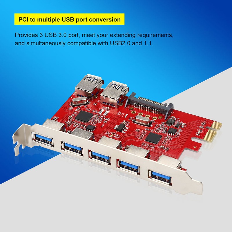 PCI-E to 5 Port USB 3.0 and 2 Port USB