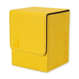 Vault X Premium Exo-Tec Trading Card Deck Box - Large Size for 80+ Sleeved Cards - PVC Free Card Holder for TCG (Yellow)