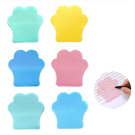 Transparent Sticky Notes, Translucent Film (Set of 6 Colors), See-through, Sticky Notes, Clear Sticky Notes, Cute Cat Hands, Removable, Waterproof, Textbook Writing Sticky Notes, Use for Planners,