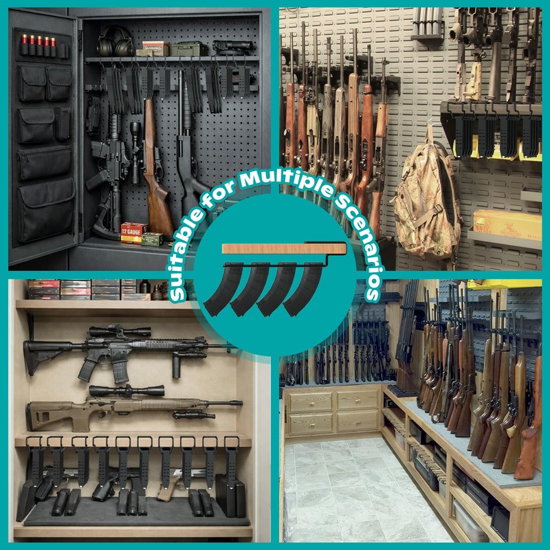 Under Gun Safe Shelf Magazine Holder, Universal Pistol Magazine Holder