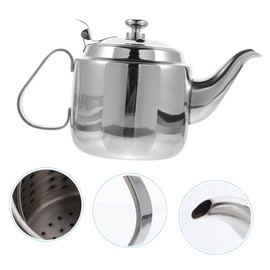 ABOOFAN 1pc Heat Resistant Stainless Steel Filter Teapot Practical Handheld Kettle for Tea Herbal Infusions for Home Office Use Safe Design