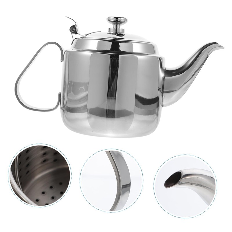 ABOOFAN 1pc Heat Resistant Stainless Steel Filter Teapot Practical Handheld