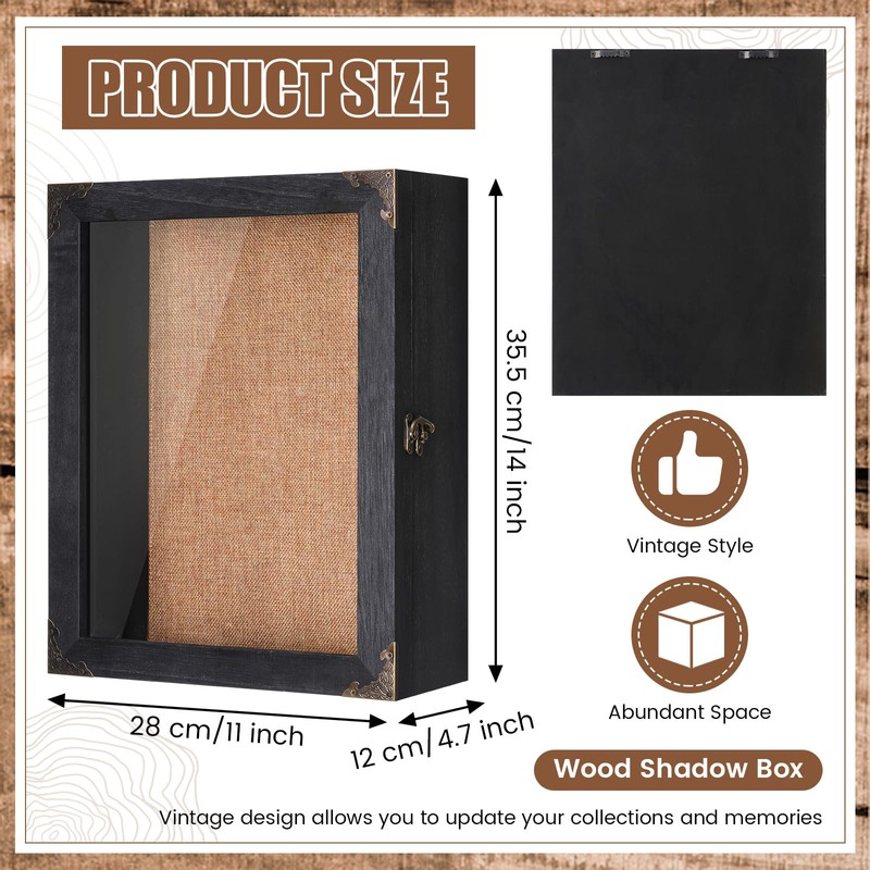 Cinnvoice 11x14 Inch Extra Deep Shadow Box Frame Depth 4.7in