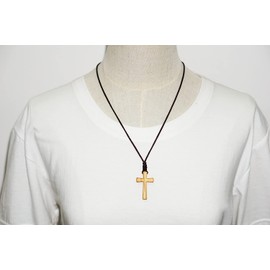 Xianli Wang Natural Olive Wood Cross Pendant Necklace for Men Women Necklace Gift Wooden Car Rearview Mirror Pendant