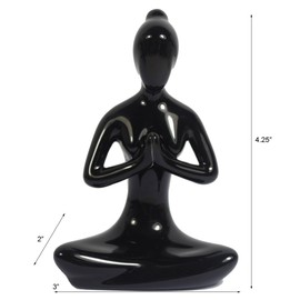 Realideas Vintage Brass Gold Yoga Figurines - Set of 3 Namaste Zen Decor Collectible Yoga Figurines