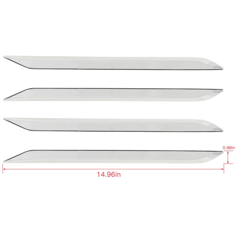 TESIN 4X Chrome Inner Door Decoration Trim Strips For Dodge