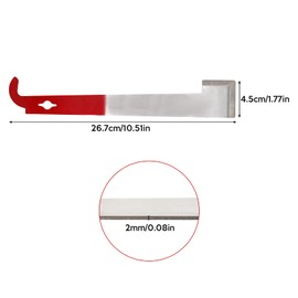ValueHall Stainless Steel Bee Hive Tool 2 Pcs 10.5 Inch J Hook Bee Frame Lifter and Scraper Equipment Painted Red Beehive scraper Beekeeping Tool for Beekeepers V7G06