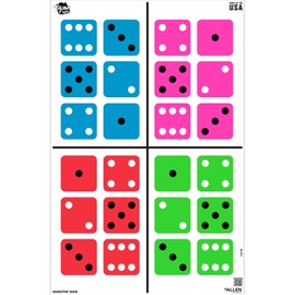 EZ-Aim Fun Shootin' Dice Paper Shooting Target, 23" x 35," 3-Pack, Multi