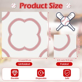 Kochorie Kochorie 96 Pieces Baseball Napkins 6.5 x 6.5 Inches Paper Baseball Party Decorations Disposable Baseball Themed Party Supplies Baseball Pattern Cocktail Napkins for Baseball Party Sports Birthday
