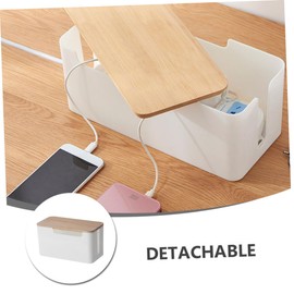 LABRIMP Cable Storage Box Durable Cord Organizer with Cover Design Capacity for Power Strips and Cords Heat Dissipation for Use