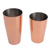 Boston Cocktail Shaker Stainless Steel Rose Gold Glossy Surfaces Leakproof