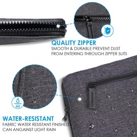 Eono Minimalism Laptop Sleeve with 2 Compartments Padded Notebook Tablet Carrying Case for 13" 15.6" Laptops, black, Bag