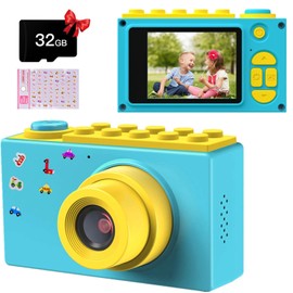 BlueFire Children's Camera, Digital Camera, Kids Camera, Toy Camera, Full HD, 1080P High Resolution, 8 Megapixels, Recording Functionality, 2 inch Screen, 4x Zoom, Japanese Language Version, Ages 6+ (Blue)