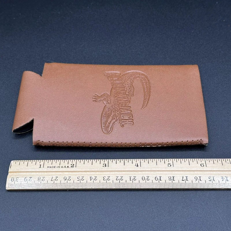 Cayman Jack Faux Leather Glass Bottle Koozie Alligator Beer Margaritas