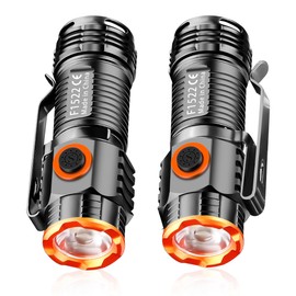 X.Store 800 Lumen EDC Rechargeable Flashlight - 2 Pack - Ultra Bright, Compact, Waterproof & Magnetic - Ideal for Camping, Hiking, Outdoor & Emergency Use