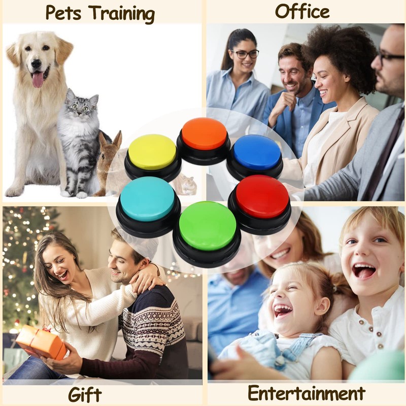 Voice Recording Button, Dog Buttons for Communication Pet Training Buzzer,