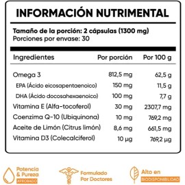 Multiblue Omega 3 Con Vitaminas 60 Cápsulas Epa Dha D3 Sin Sabor