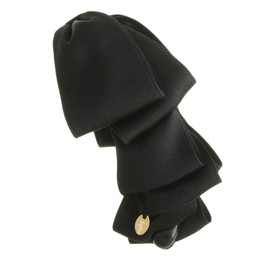 VINGTAINE H-964-BK Ruffled Ribbon, Top Ribbon, Banana Clip (Basic), Satin-style, Hair Clip, Hair Accessories, Black