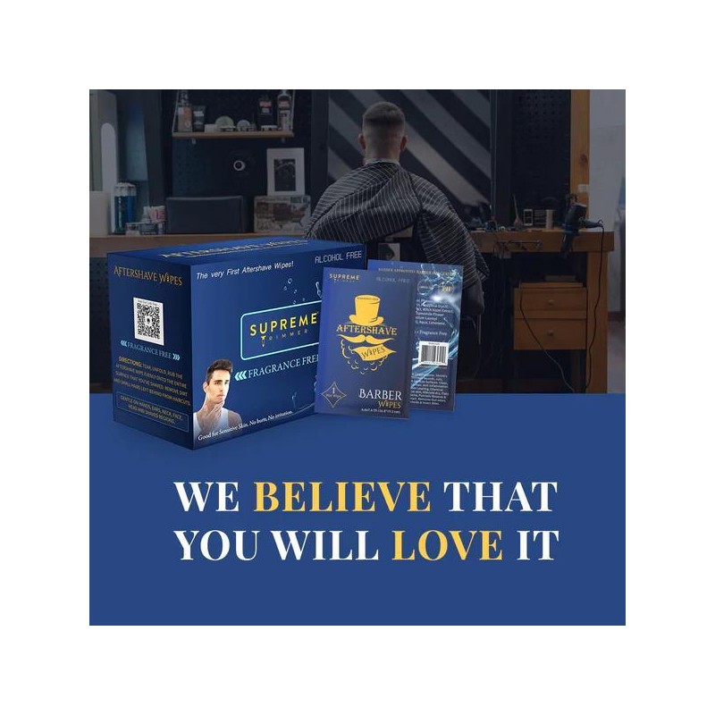 Supreme Trimmer Aftershave Wipes 1pack (50 Wipes) Ocean