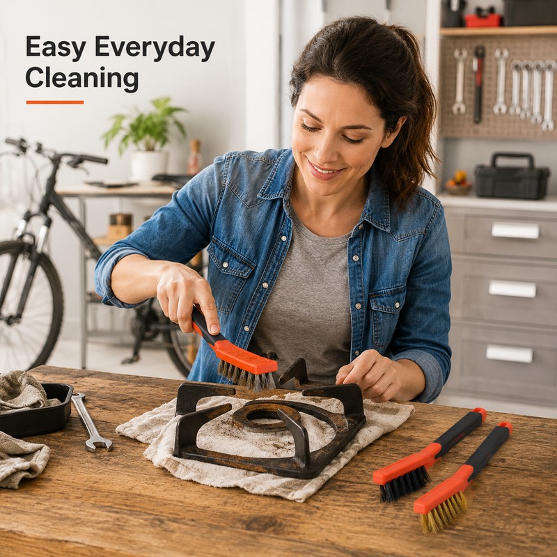 Hard Bristle Cleaning Brush for Rust & Detail Scrubbing –