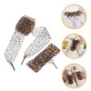 LIFKOME 2pairs Wide Leopard Print Flat Shoe Laces for Sneakers