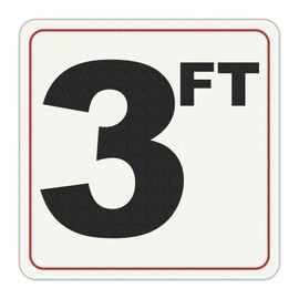 Adhesive Pool Depth Markers for Pool and Spas Feet (3 FT 6x6 4in Lettering)