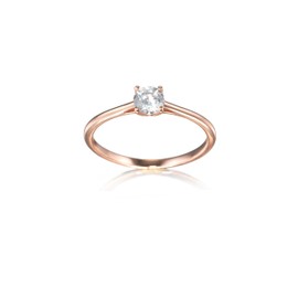 inSCINTILLE Cubic Zirconia Solitaire Ring 925 Silver Ladies Engagement Ring with Gift Box, Silver, Cubic Zirconia