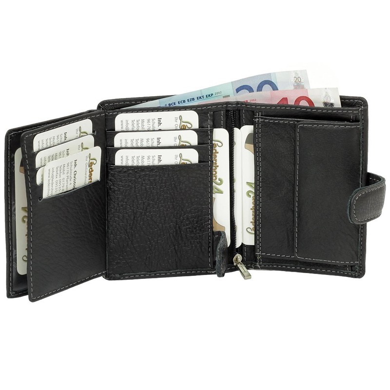 Catch Men's Leather Purse Wallet (Black)
