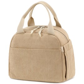 Bluboon Lunch Bag for Women Men Cute Corduroy Lunch Tote Bags Reusable Insulated Lunch Box Large Capacity Reusable Insulated Cooler for Work Picnic or Travel