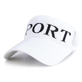 Sun Visor Hats for Women Men Tennis Visor Sunvisor Golf Visor UV Protection Elastic Cap Sports Visor (US, Numeric, 7 1/4, White)