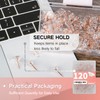 120 PCS Rose Gold Push Pins for Wall Clear Thumb