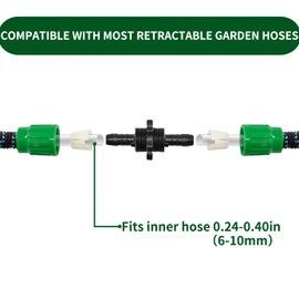 4 Sets Expandable Garden Hose Repair Kit, Hose Repair Accessories, Dual-Channel Hose Female Male Connectors Compatible with Pocket Hose Fits Expandable Garden Hose 25 50 75 100 FT