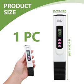 TDS Meter Digital Water Tester Quality Meter LCD Pen with 0-9990 PPM Measurement Range 2% Reading Accuracy Portable for Swimming Pools Household Tap Drinking Water Aquarium Aquaculture Hospitals