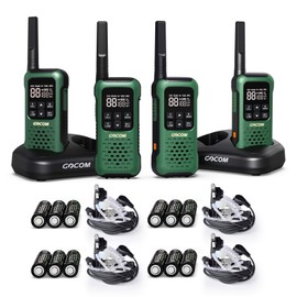 GOCOM G9 Waterproof Walkie Talkie for Adult Long Range, Floating Portable Two Way Radio, NOAA Weather Alert,SOS,Flashlight, Rechargeable 2 Way Raido for Adults (4 Pack)