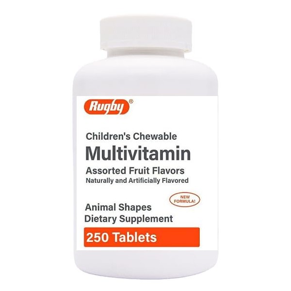AmeriCan Goods 250/Tablets Children's Chewable Multivitamin Animal Shapes Assorted Fruit