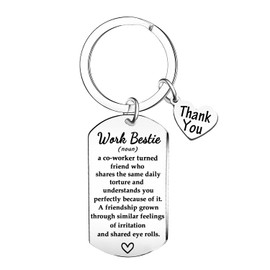 Work Bestie Keyring Thank You Gifts for Coworker Leaving Go Away Gifts for Coworker Retirement Farewell Presents for Colleagues Employees