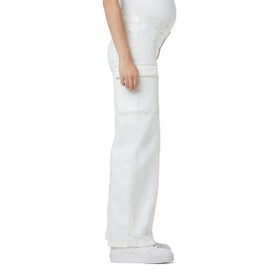HUDSON Women's Utility Wide Leg Cargo Maternity, White