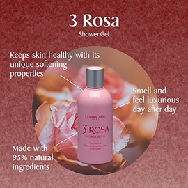 LErbolario Lerbolario shower gel - 3 rose - floral. spicy scent - made with provence rose, pink pepper and hollyhock - cruelty free, no silicones,... 