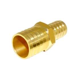 Joywayus Hose Barb Reducer 3/4" to 1" Barb Fitting Reducing Splicer Hex Union Brass Fitting Water/Fuel/Air